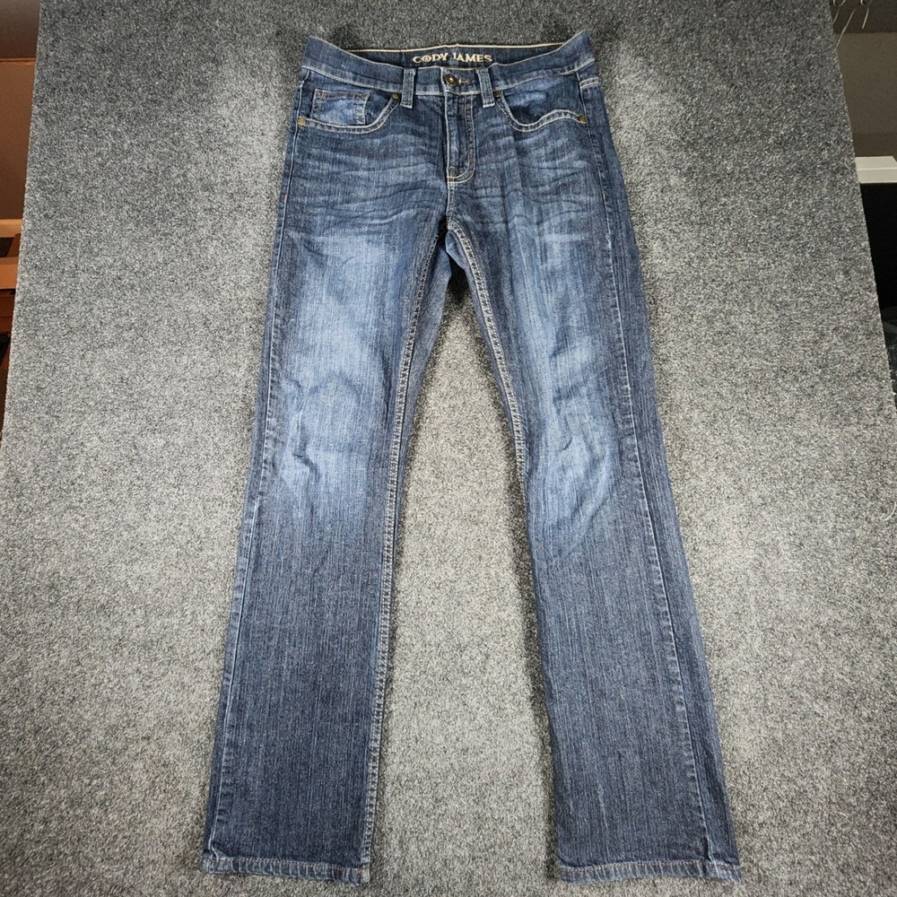 Cody James Mens Straight Leg Dark Wash Blue Denim Jeans 31x34 Western Cowboy